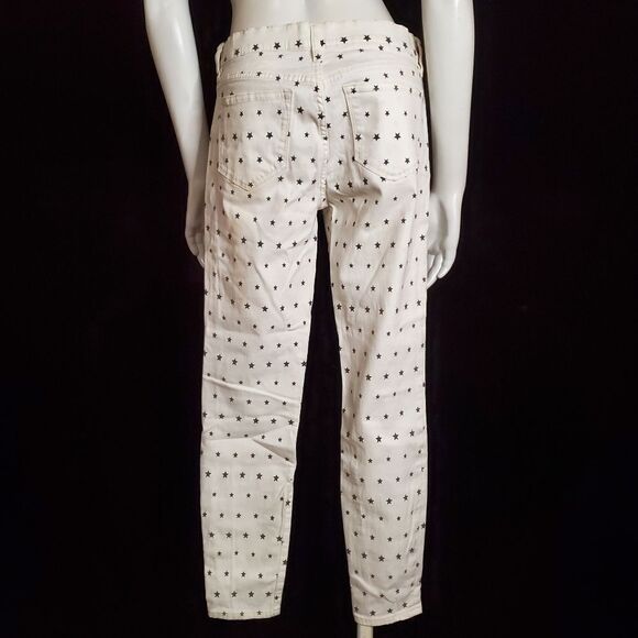 J. Crew Toothpick White & Blue Star Jeans (27) - Picture 5 of 6